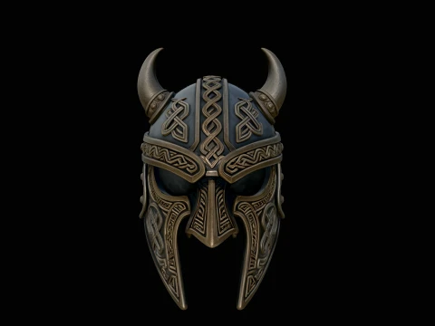 Norse Knotwork Helmet Mask Design 1 - 3D Print Model 3Dプリントモデル