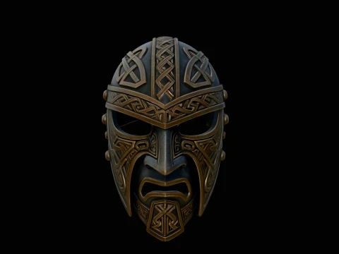 Norse Knotwork Helmet Mask Design 2 - 3D Print Model 3Dプリントモデル