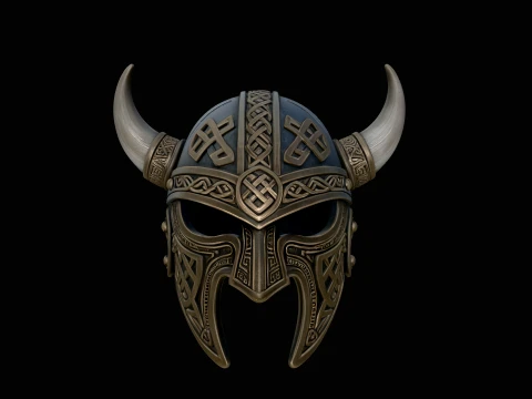 Norse Knotwork Helmet Mask Design 4 - 3D Print Model 3Dプリントモデル
