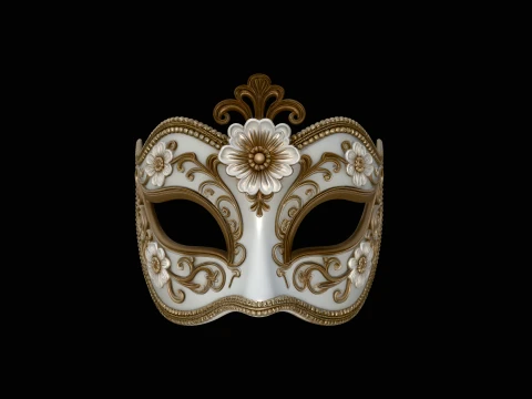 Venetian Masquerade Mask Design 1 - 3D Print Model 3Dプリントモデル
