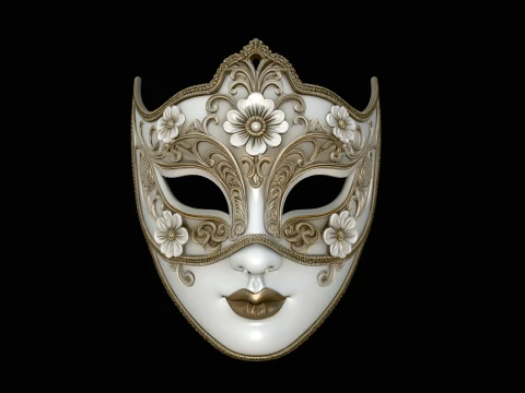 Venetian Masquerade Mask Design 2 - 3D Print Model 3Dプリントモデル