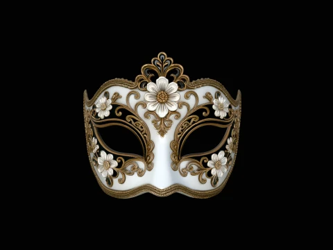 Venetian Masquerade Mask Design 3 - 3D Print Model 3Dプリントモデル