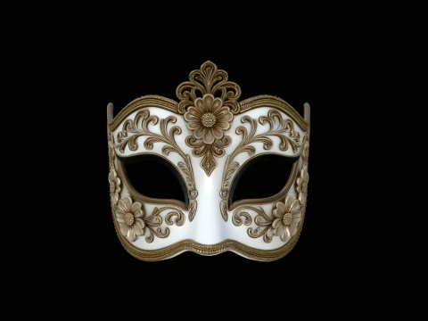 Venetian Masquerade Mask Design 4 - 3D Print Model 3Dプリントモデル