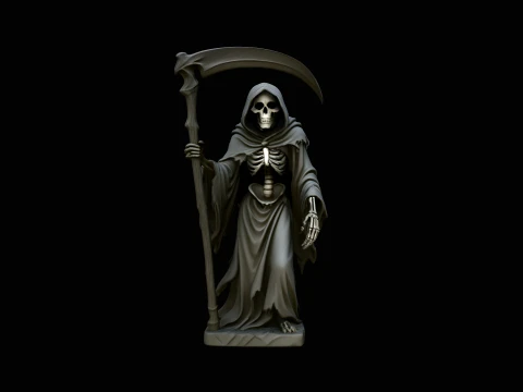 Grim Reaper with Scythe Statue Design 1 - 3D Print Model 3D Принт Модель
