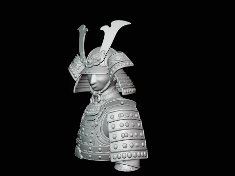 Samurai Armor Display Statue Design 1 - 3D Print Model 3D Print Model