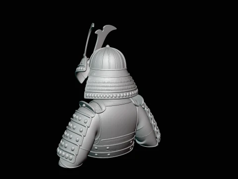 Samurai Armor Display Statue Design 1 - 3D Print Model 3D Print Model