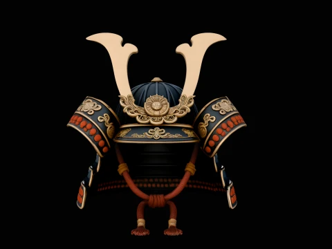 Samurai Armor Display Statue Design 2 - 3D Print Model Model do druku 3D