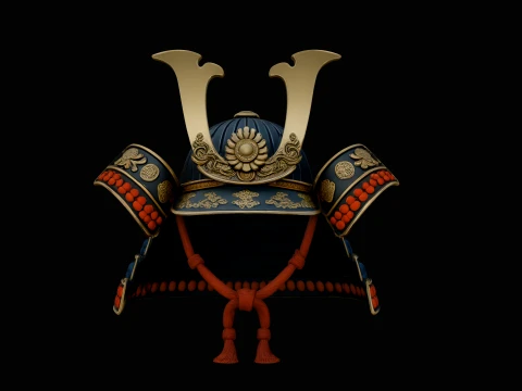 Samurai Armor Display Statue Design 4 - 3D Print Model Modelo de impresión 3D