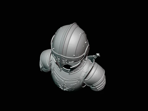 Visored Knight Bust Statue Design 2 - 3D Print Model 3D Print Model