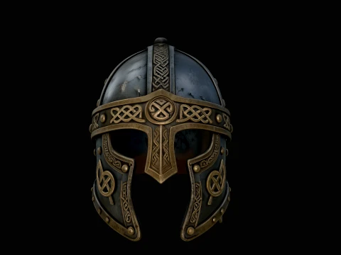 Celtic Knotwork Nasal Helmet Design 3 - 3D Print Model Modelo de Impressão 3D