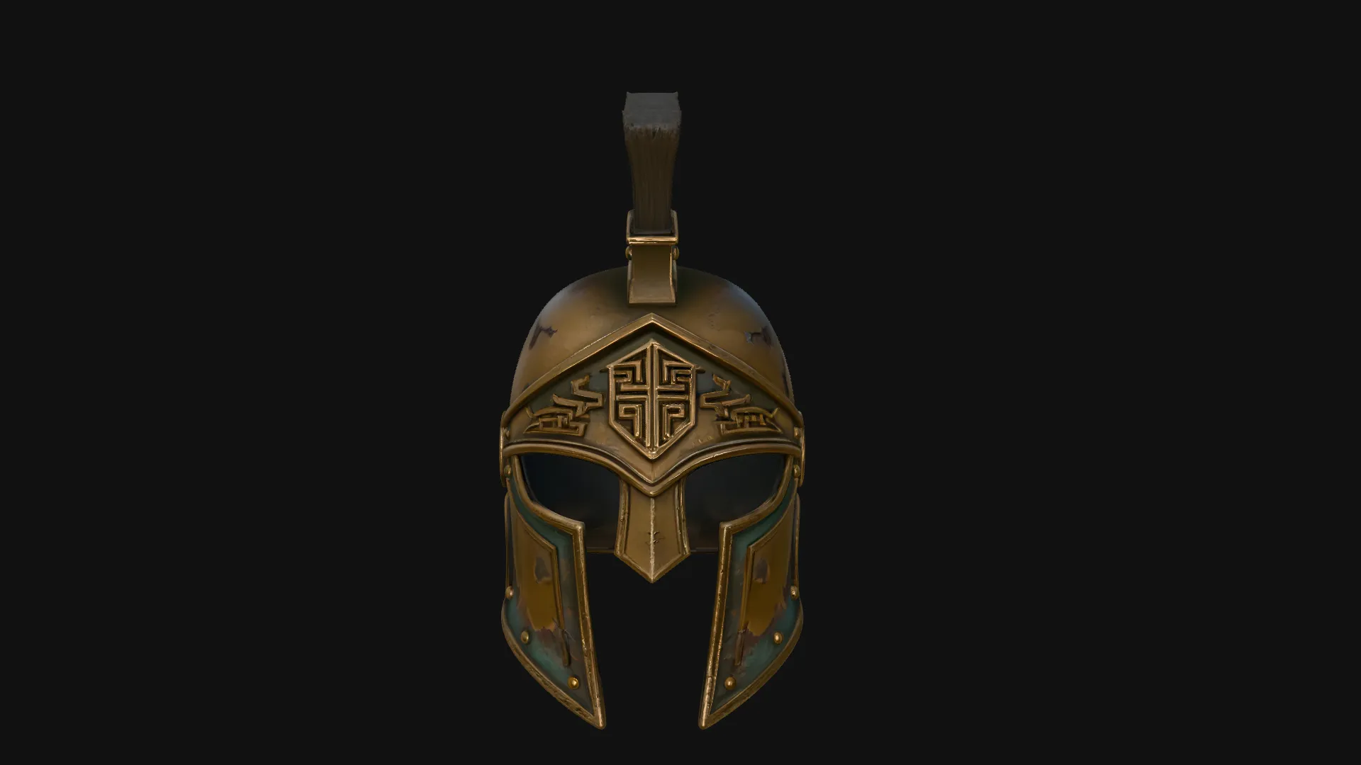 Spartan Bronze Helmet Design 3 - 3D Print Model 3D Print Model .c4d .max .obj .3ds .fbx .stl .blend 