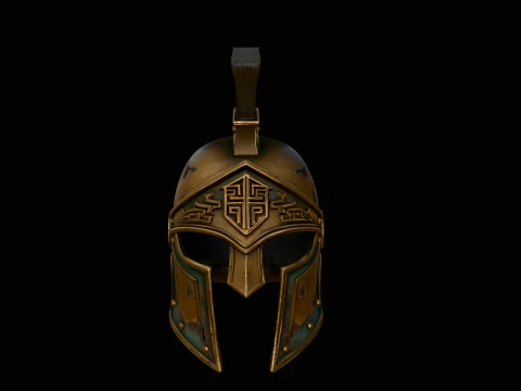 Spartan Bronze Helmet Design 3 - 3D Print Model 3D Print Model