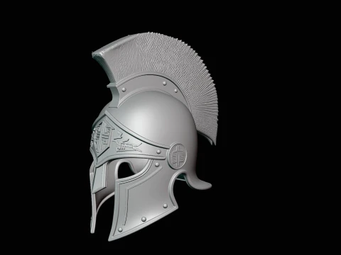 Spartan Bronze Helmet Design 3 - 3D Print Model 3D Print Model