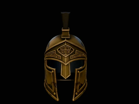 Spartan Bronze Helmet Design 4 - 3D Print Model 3D Print Model