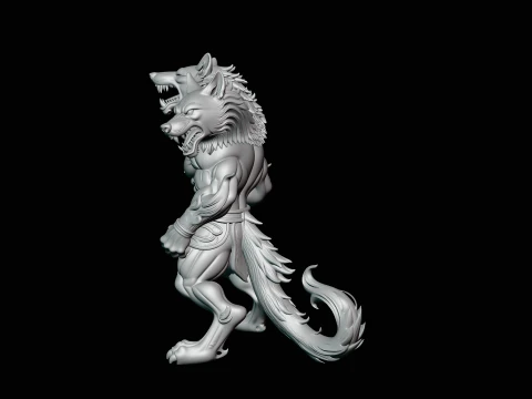 Three-Headed Werewolf Statue Design 1 - 3D Print Model 3D Print Model