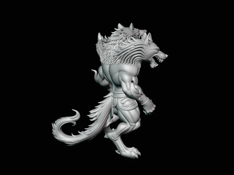 Three-Headed Werewolf Statue Design 1 - 3D Print Model 3D Print Model