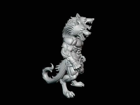 Three-Headed Werewolf Statue Design 1 - 3D Print Model 3D Print Model