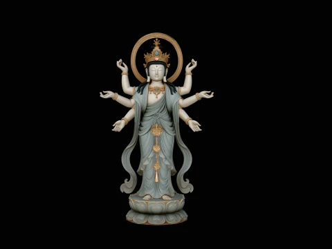 Multi-Armed Guanyin Statue Design 2 - 3D Print Model 3D Print Model