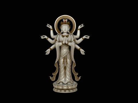 Multi-Armed Guanyin Statue Design 3 - 3D Print Model 3D Print Model
