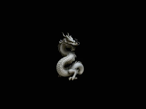 Chinese Serpent Dragon Statue Design 3 - 3D Print Model 3Dプリントモデル