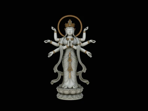 Multi-Armed Guanyin Statue Design 4 - 3D Print Model 3D Print Model