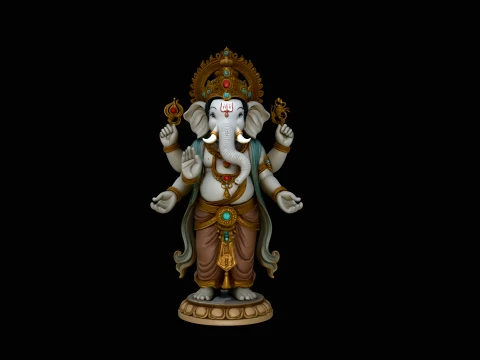Standing Ganesha Statue Design 1 - 3D Print Model 3D Print Model