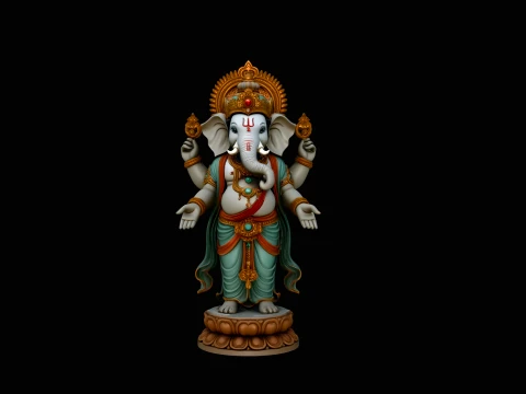 Standing Ganesha Statue Design 2 - 3D Print Model 3D Print Model