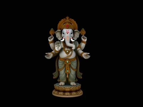 Standing Ganesha Statue Design 3 - 3D Print Model 3D Print Model