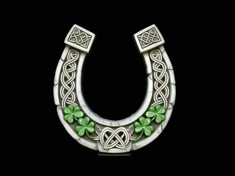 Celtic Lucky Horseshoe Plaque Design 2 - 3D Print Model 3Dプリントモデル