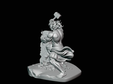 Stone Carver with Hammer Statue Design 1 - 3D Print Model 3D Print Model