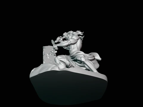 Stone Carver with Hammer Statue Design 1 - 3D Print Model 3D Print Model