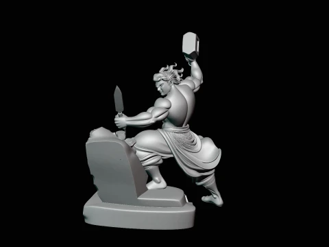 Stone Carver with Hammer Statue Design 4 - 3D Print Model 3D Print Model