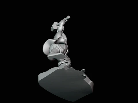 Stone Carver with Hammer Statue Design 4 - 3D Print Model 3D Print Model