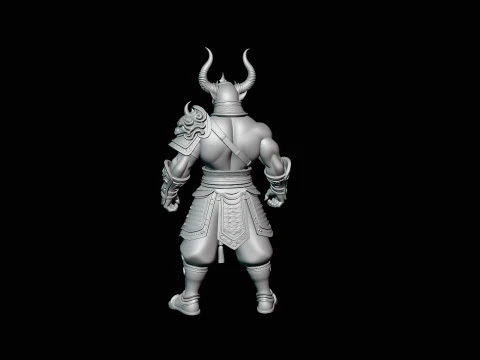Bare-Chested Horned Warrior Statue Design 1 - 3D Print Model 3D Print Model