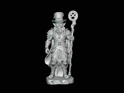 Leprechaun Warrior with Shield Statue Design 2 - 3D Print Model 3D Print Model