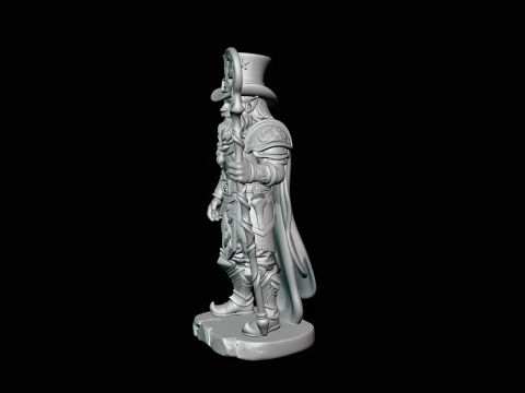 Leprechaun Warrior with Shield Statue Design 2 - 3D Print Model 3D Print Model