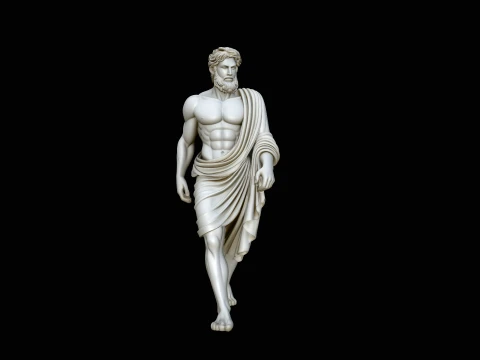Walking Greek Philosopher Statue Design 1 - 3D Print Model 3D 프린트 모델