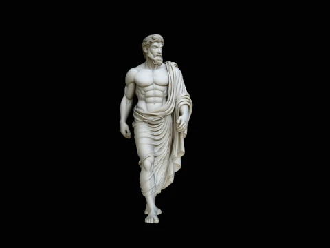 Walking Greek Philosopher Statue Design 2 - 3D Print Model 3D Druckmodell