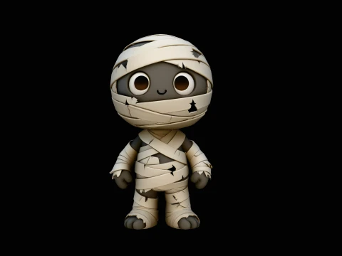 Cute Chibi Mummy Statue Design 2 - 3D Print Model 3D Принт Модель
