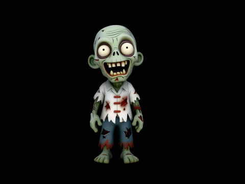 Cartoon Zombie Boy Statue Design 3 - 3D Print Model 3D Print Model
