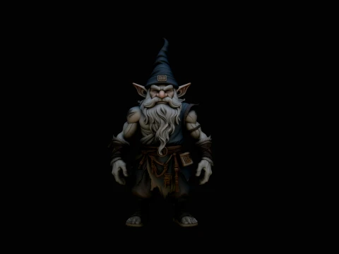Dark Forest Gnome Statue Design 1 - 3D Print Model 3D Print Model