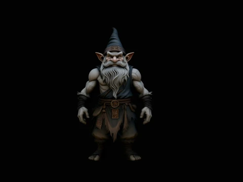 Dark Forest Gnome Statue Design 2 - 3D Print Model 3D Druckmodell