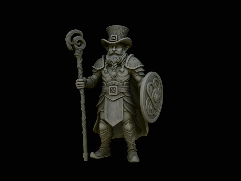 Leprechaun Warrior with Shield Statue Design 4 - 3D Print Model 3D Print Model