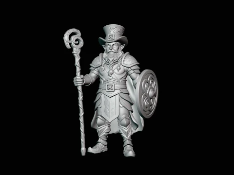 Leprechaun Warrior with Shield Statue Design 4 - 3D Print Model 3D Print Model