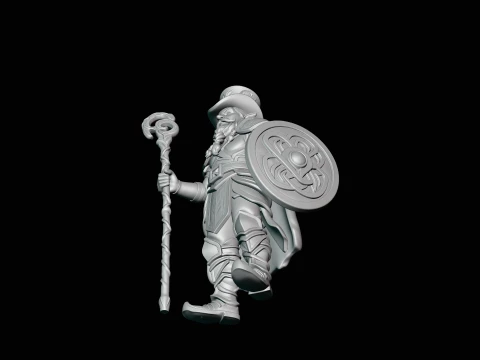 Leprechaun Warrior with Shield Statue Design 4 - 3D Print Model 3D Print Model