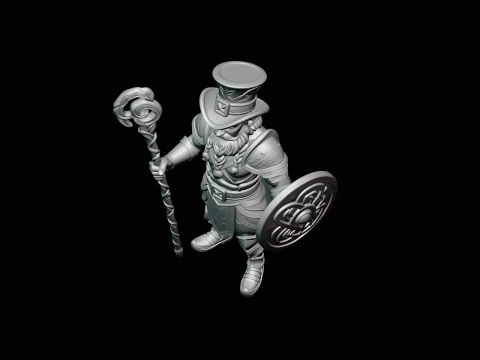 Leprechaun Warrior with Shield Statue Design 4 - 3D Print Model 3D Print Model