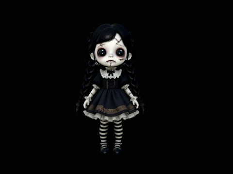 Creepy Gothic Doll Statue Design 1 - 3D Print Model 3D 프린트 모델