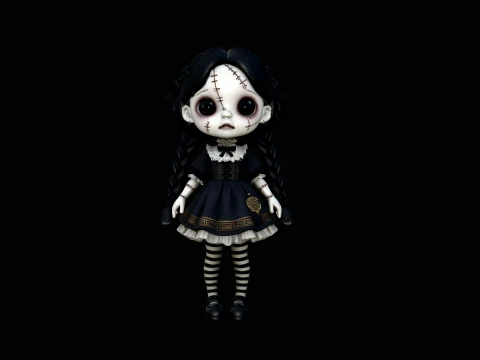 Creepy Gothic Doll Statue Design 3 - 3D Print Model 3D 프린트 모델