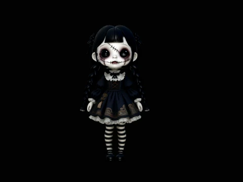 Creepy Gothic Doll Statue Design 4 - 3D Print Model 3D 프린트 모델