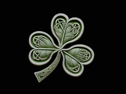 Celtic Knot Shamrock Plaque Design 1 - 3D Print Model 3D Принт Модель